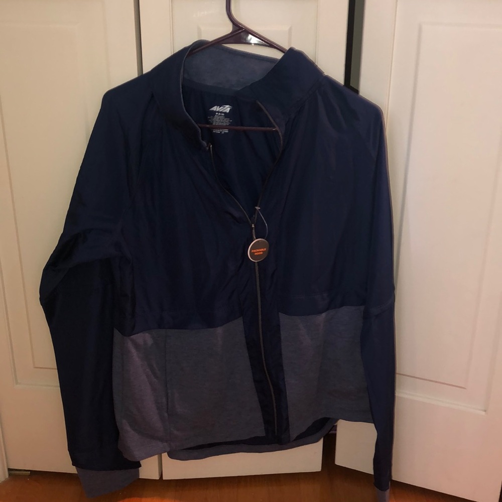Knit woven 2 tone jacket
